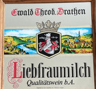 Vtg German Coat Of Arms Mirror Bar Sign Mosel River Ewald Theod Drathen Winery