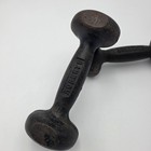 Vintage Roberts Gym Dumbells Pair Cast Iron Hand Weights 5lbs Antique Display