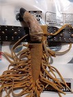 Custom Hand Made Dagger  Deer  Arrow Head Stone   Leather Sheath Native American