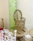Vtg Lot Metal Dollhouse Miniature 1 12 Furniture Brass Couch Tables Chairs As Is