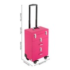 Rolling Makeup Train Case 3 In 1 Cosmetic Trolley Organizer Makeup Travel Case