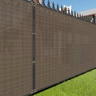 Brown 7ft Privacy Fence Screen Windscreen Mesh Shade Cover Garden Balcony Yard