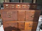 Library Bureau Sole Makers Antique Oak File Cabinet And Card Cataloging 