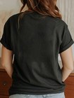 Cat Print Crew Neck T-shirt Casual   Essential  Women s Fashion Clothing