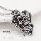 Gothic Skull With Snake Pendant   Necklace