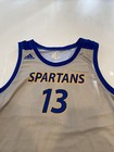 Game Worn Used Adidas San Jose State Spartans Sjsu Basketball Jersey Xl 6  13