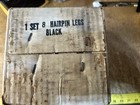 Vtg 4 Wrought Iron Hairpin Legs W floor Protectors   Screws 6   by Gerber Nos