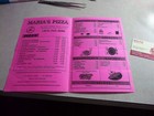 Vintage Maria s Pizza Restaurant Menu   Business Card Milwaukee Wisconsin Wi
