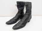 Antique Victorian  Edwardian Boots Womens Leather Lace Up 1900 s Witch Shoes Vtg