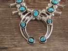 Native American Sterling Silver Turquoise Squash Blossom Set By Garcia