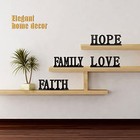 4 Pieces Faith Hope Love Family Black Wooden Sign Tabletop Decor - Rustic