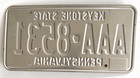 Vintage 1990 Original Pennsylvania Penna Pa Classic Car License Plate   Aaa-8531