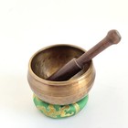 Tibetan Singing Bowl W Mallet Solid Brass Hand Hammered Yoga Meditation 2    Tall