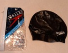 Speedo Adult Swim Cap Solid Silicone  Black Recreational Latex Free - Open Box