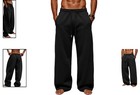 Men s Baggy Sweatpants Heavyweight Fleece Wide Leg Drawstring Sweat Pants cas   