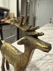 Small Buck Deer Brass Figurine Stag Reindeer Statue Vintage Mcm