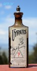Antique Uyratis Quack Med Embossed Bottle W  Original Labels - Stopper - Rare 