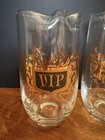 4 Vtg Vip Roly Poly Cocktail Glass pitchers Royal Crest Black Gold Barware