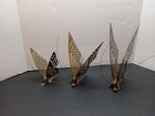 Set Of 3 Mcm Vintage Metal Brass Butterflies Three Sizes Table Art Wall Decor