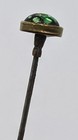 Antique Green Enamel   Glass Hatpin C1910