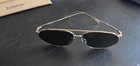 Burberry Women   s Aviator Sunglasses Gold Metal Frame Black Tinted Lenses