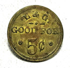 The Bank Saloon 5 Cent Us Trade Token Hamilton Ohio  little Chicago  Tc-70978