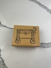 Vintage Wood Tea Cart Wood Rubber Stamp 