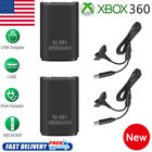 Rechargeable Battery Pack 2pcs 4800mah Usb Charger Cable For Xbox 360 Controller