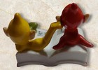 Vtg Ceramic Porcelain Christmas Pixie Elf Gnome Figurine Kitsch Japan 1950-60