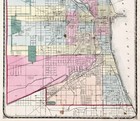 1871  City Of Chicago Map Original   17x13   Railroads - Wards - Union Park