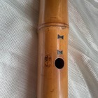 Wooden Bamboo Flute Wind Instrument 58cm Middle Jointed Cap Antique Japan