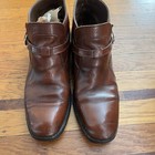 Vintage Freeman Free-flex Brown Leather Ankle Boots Monk Strap Shoes Mens Sz 7 D