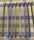 Vintage Stainless Steel 8  Playboy Bunny Swizzle Sticks   Set Of 8