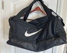  nike Duffle Bag Black Shoulder Strap Bag Multi Pockets Canvas Gym 