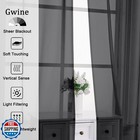 Gwine Black Sheer Curtains 84 Inches Long 2 Panels Set For Living Room  Rod P