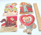 Lot Of 4 Antique Mechanical Valentines 6  To 7  Tall