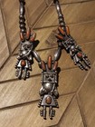 Vintage Rare Doris Smallcanyon Triple Coral Kachina Sterling Necklace 