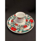 Tienshan Deck The Halls Christmas Place Settings Cups Plates Six Sets 24 Piece