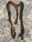 1940 Ww2 Wwii German Army Military Heer Leather Y Straps Maker Mark Dated Named