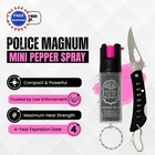 Police Magnum Mini Pepper Spray Self Defense 1 2oz Small Discreet Pink Pack