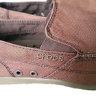 Crocs Walu Loafers Mens 9 Brown Canvas Slip-on Comfort Moccasins Shoes 11270