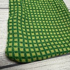 Vintage Cloth Fabric Money Bag Bank Storage - Green Square Check Pattern