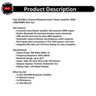 Pyle Pda7bu 5-channel Bluetooth Home Theater Amplifier 200w Usb fm mp3 Rca Out
