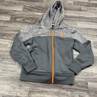 Jordan Therma Fit Full Zip Grey black Print Hooded Sweatshirt Hoodie Boy s Small