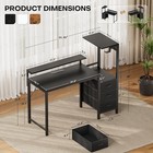 Gaming Desk With Led Lights   Outlets  Computer Desk With 3 Drawers   Shelves