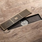 Linear Shower Drain 12 Inch With Removable Grate Brass Antique Bronze 