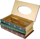 Antique Book Design Wood Bathroom Tissue Dispenser Box Cover novelty Napkin H
