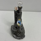 Vintage Miniature Fantasy Castle Figurine  Solid Fine Pewter  Crystal Spheres