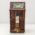 Vintage Wooden Jewelry Armoire Cabinet Mirror Lift Top Drawers Cherry