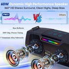 Portable Bluetooth Karaoke Machine - 60w Powerful Speaker With 2 Wireless Mic   